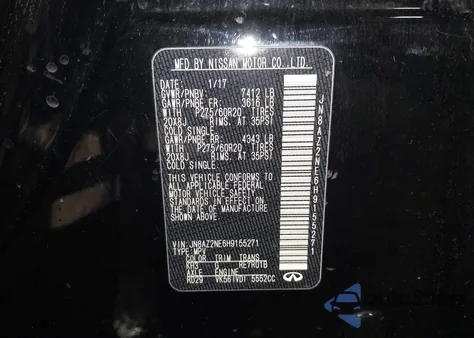 2017 Infiniti Qx80 из США, поврежденный, VIN JN8AZ2NE6H9155271